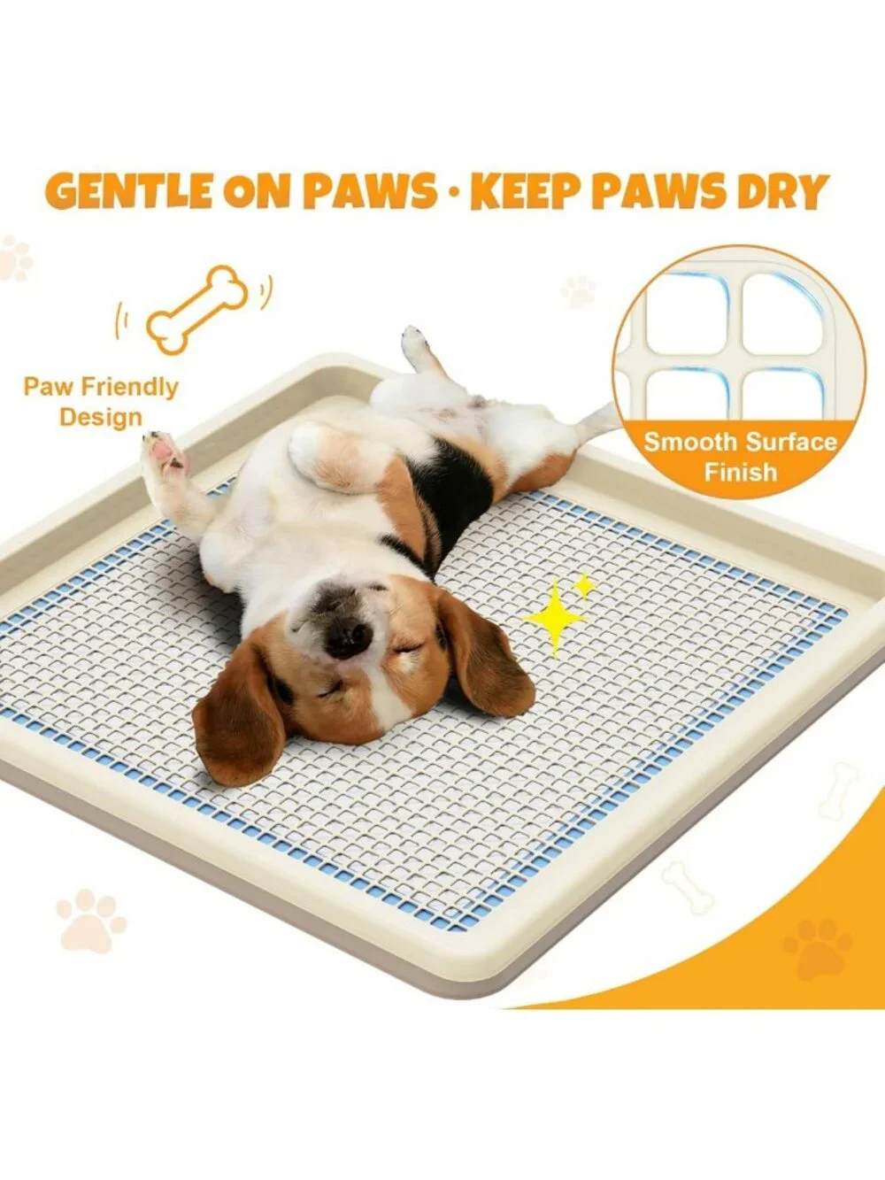 Indoor Dog Potty Tray for Puppies - 22x22 In, Easy-Clean, Leak-Resistant
